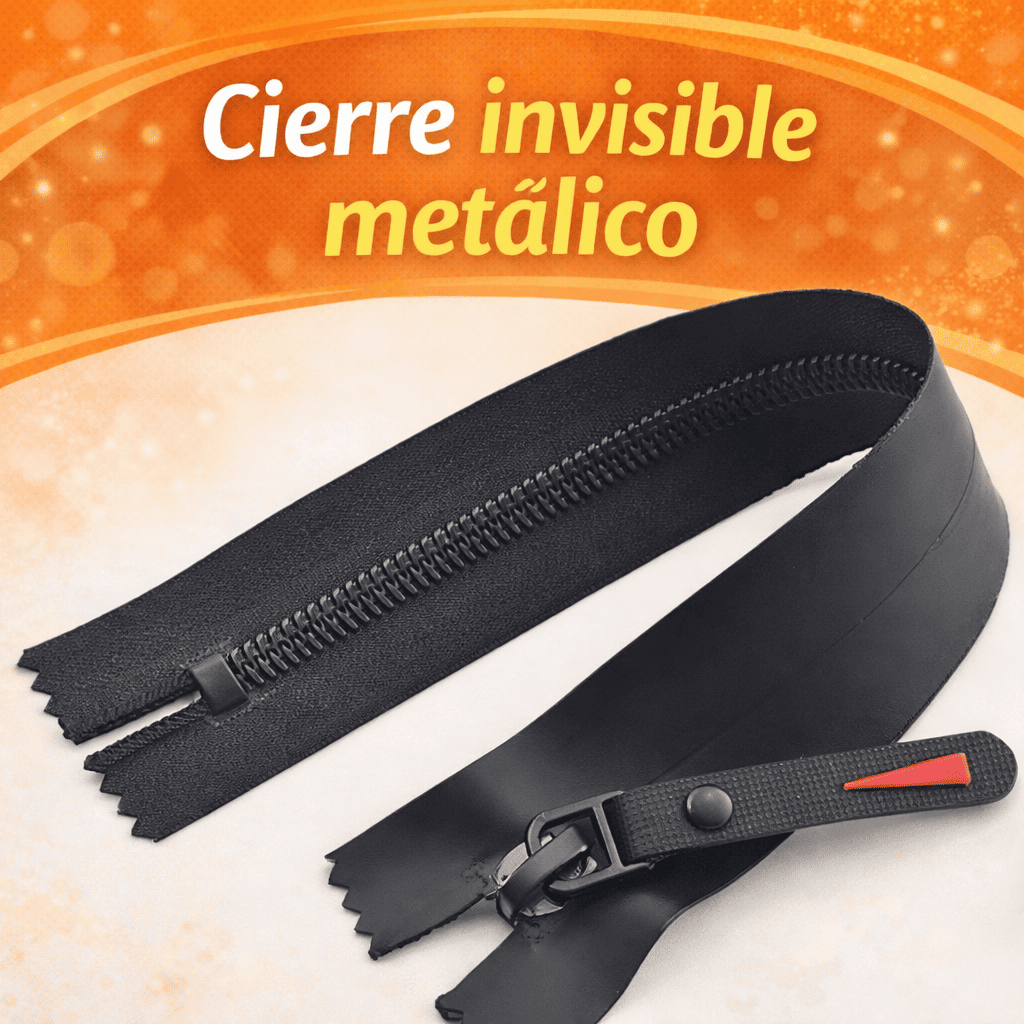 Cierre invisible metalico